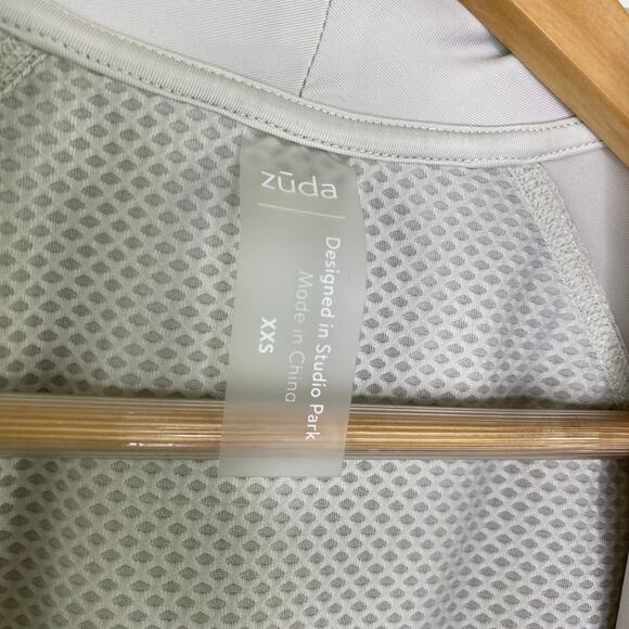 Zuda Z-Sol Drape Front Grey Cardigan Sweater Women's Size XX-Small XXS NWOT - Picture 6 of 8